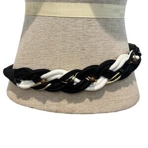 Size XS?/S/M Vintage Womens Belt Braided Rope 80s Maximalism Beaded